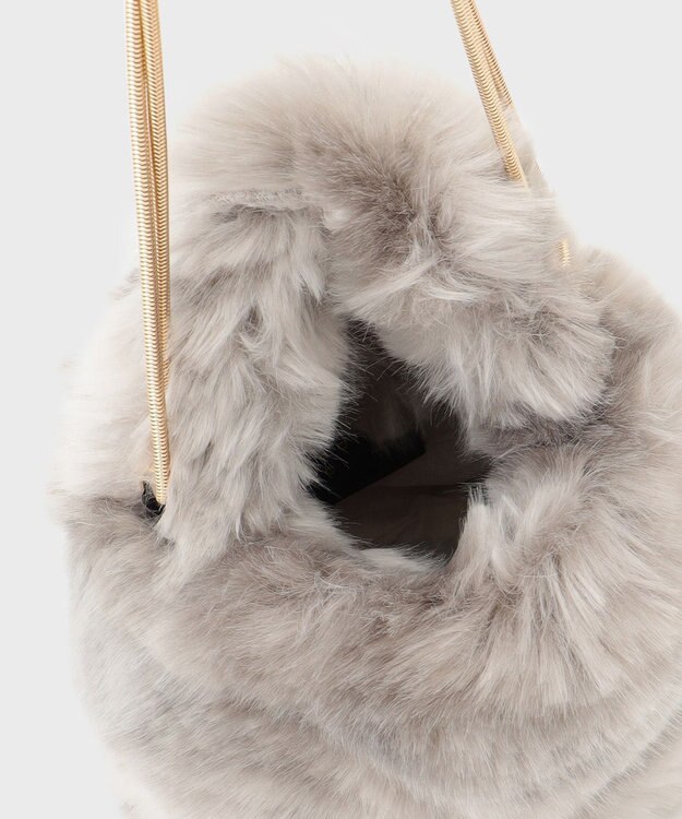 GRACE CONTINENTAL a point etcフェイクファーミニバッグ ライトグレー