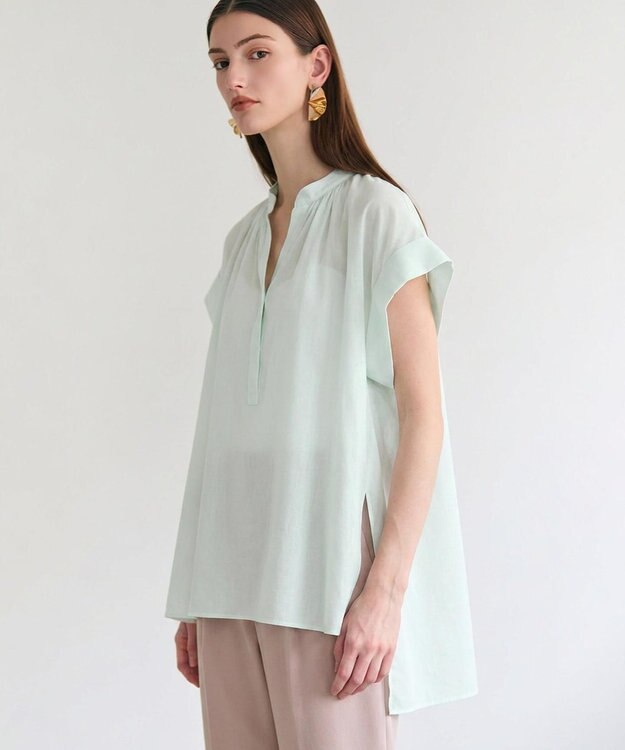 BEIGE， BAC / コットンシアー ギャザーブラウス MInt