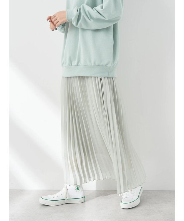 earth music&ecology すきな丈プリーツスカート Mint