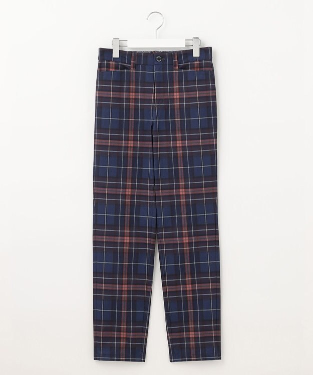 23区GOLF フレンチシックなスタイリングに！【WOMEN】チェック柄 テーパードパンツ ネイビー系3
