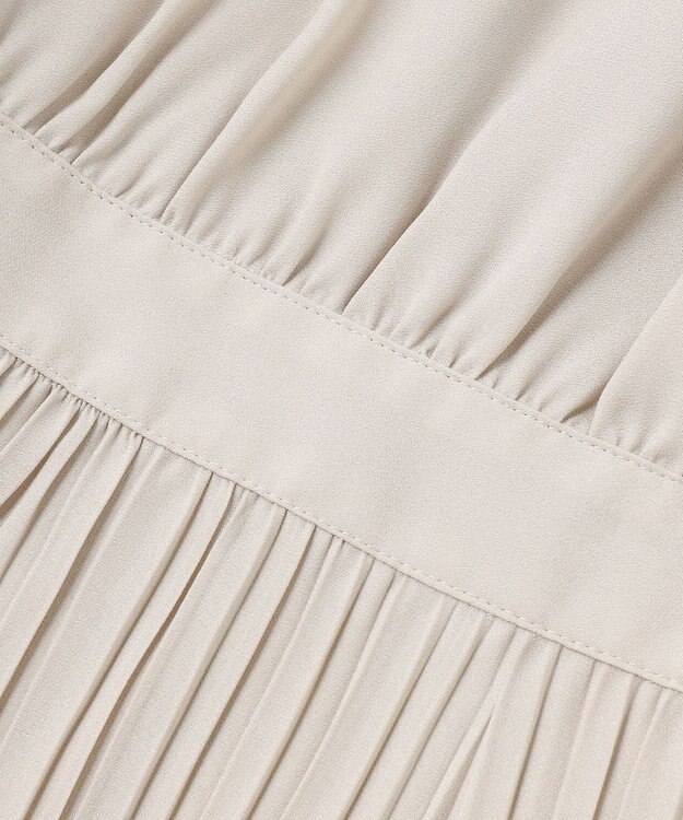 23区 S 【洗える】クリスタルアムンゼン ウエスト切り替え ワンピース ベージュ系