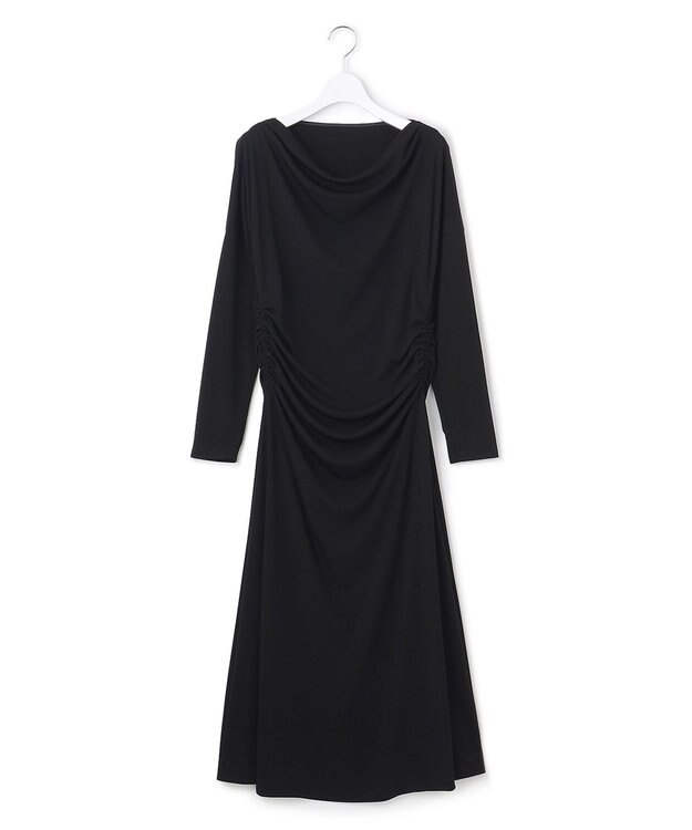23区 【APPLAUDIR】トリアセドライスムース ドレープドレス ブラック系