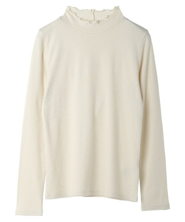 earth music&ecology ラメテレコハイネックプルオーバー Ivory