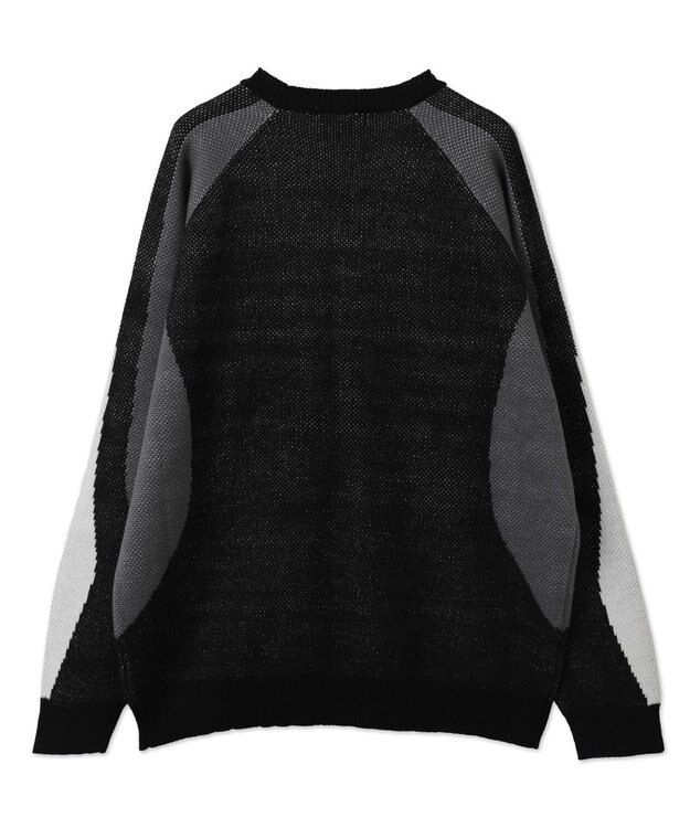 WEGO サガラロゴ配色BIGニットプルオーバー ブラック