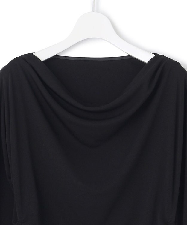 23区 【APPLAUDIR】トリアセドライスムース ドレープドレス ブラック系