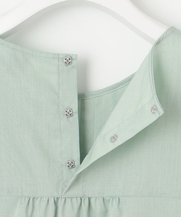 J.PRESS LADIES 【洗える】ラミーポプリン クルーネック ブラウス ミント系