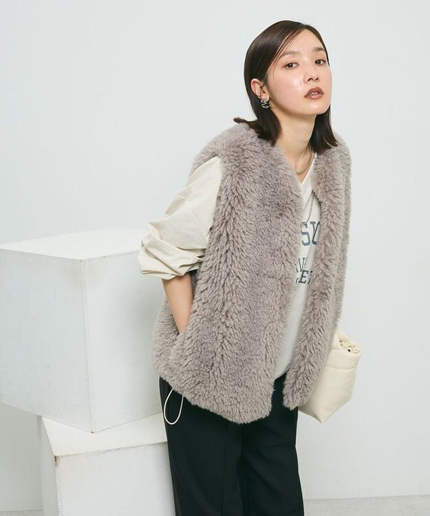 Green Parks ・ＥＬＥＮＣＡＲＥ　ＤＵＥ　シープファーベスト Gray Beige