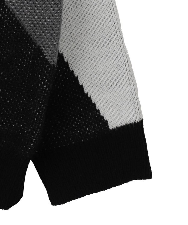 WEGO サガラロゴ配色BIGニットプルオーバー ブラック