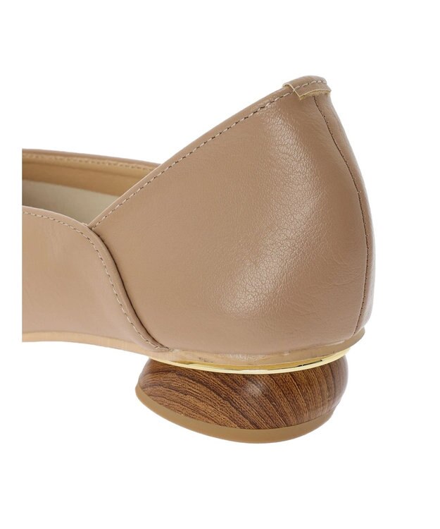 Green Parks ・ｍｉｎｉａ　ウッドヒールパンプス Beige