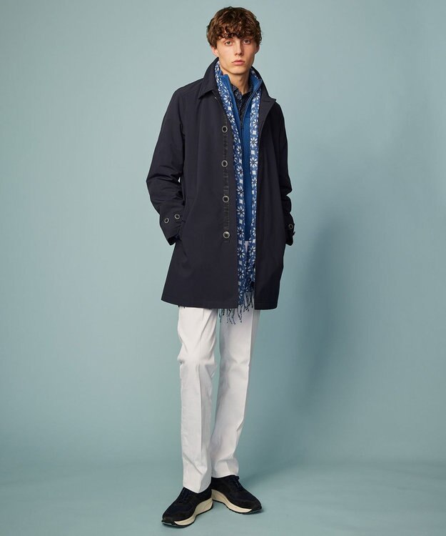 JOSEPH ABBOUD 【キングサイズ・サスティナブル素材/JAPANファブリック/撥水加工/マルチシーン対応】キューブテックス ステンカラー コート ネイビー系