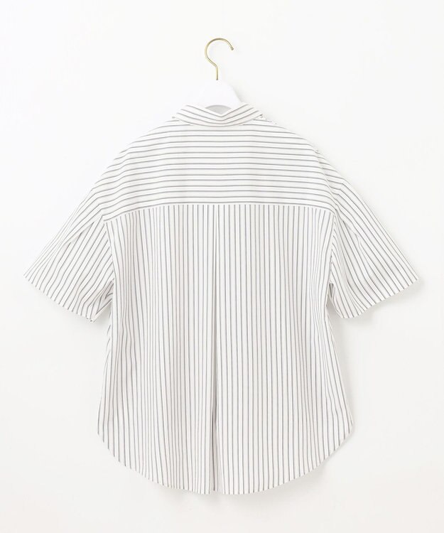 ANY SIS S 【洗える】クロップド シャツ オフベースストライプ