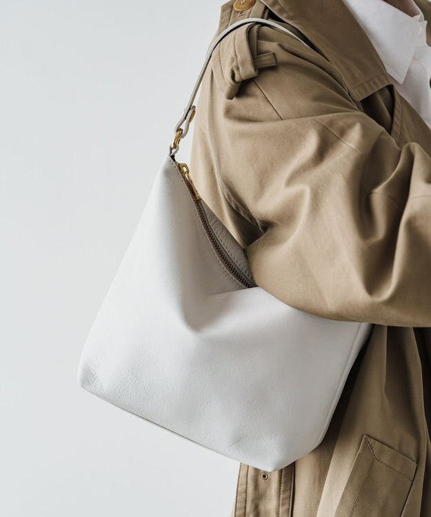 russet ソフトレザーシンプルショルダーバッグ (CE-1328-WEB) White