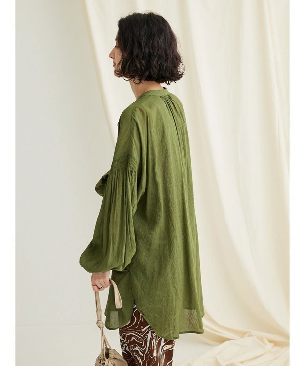 CRAFT STANDARD BOUTIQUE ウ゛ィンテージボイルソデシャーリングチュニック Khaki