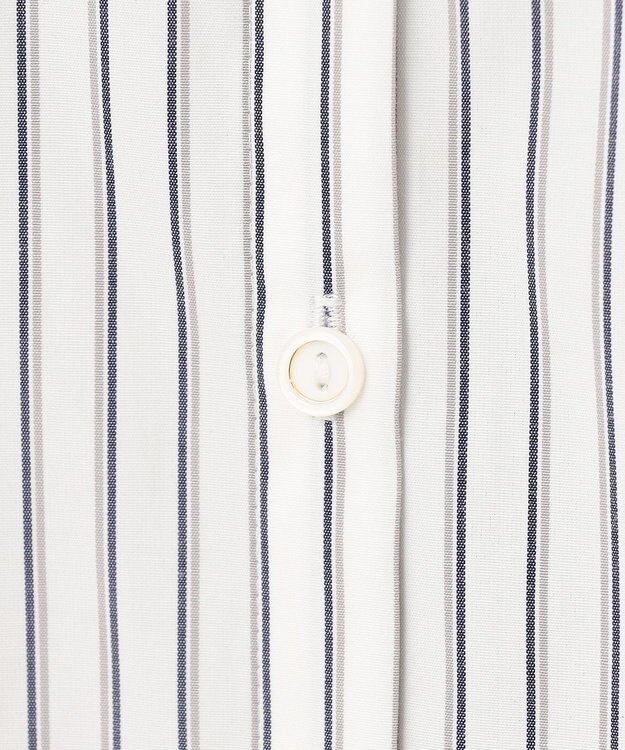 ANY SIS S 【洗える】クロップド シャツ オフベースストライプ