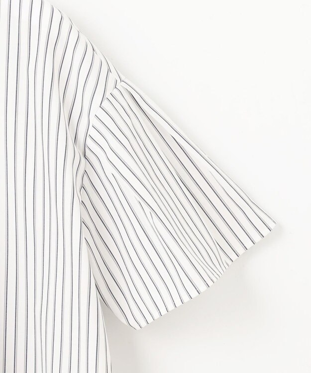 ANY SIS S 【洗える】クロップド シャツ オフベースストライプ