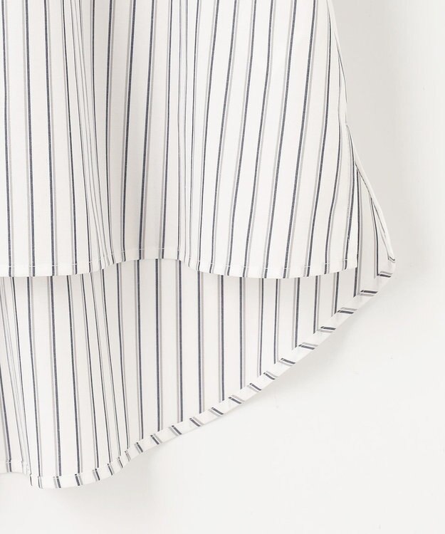 ANY SIS S 【洗える】クロップド シャツ オフベースストライプ