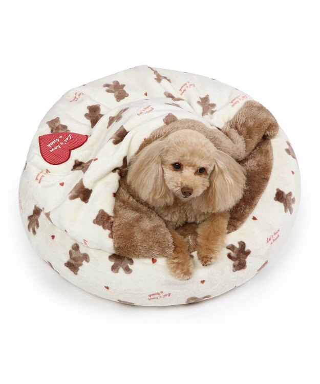PET PARADISE ペットパラダイス 丸型寝袋 遠赤外線 《くまちゃん柄》 60cm くまちゃん柄