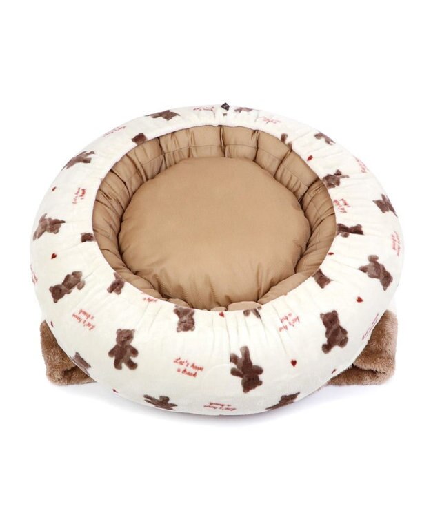 PET PARADISE ペットパラダイス 丸型寝袋 遠赤外線 《くまちゃん柄》 60cm くまちゃん柄