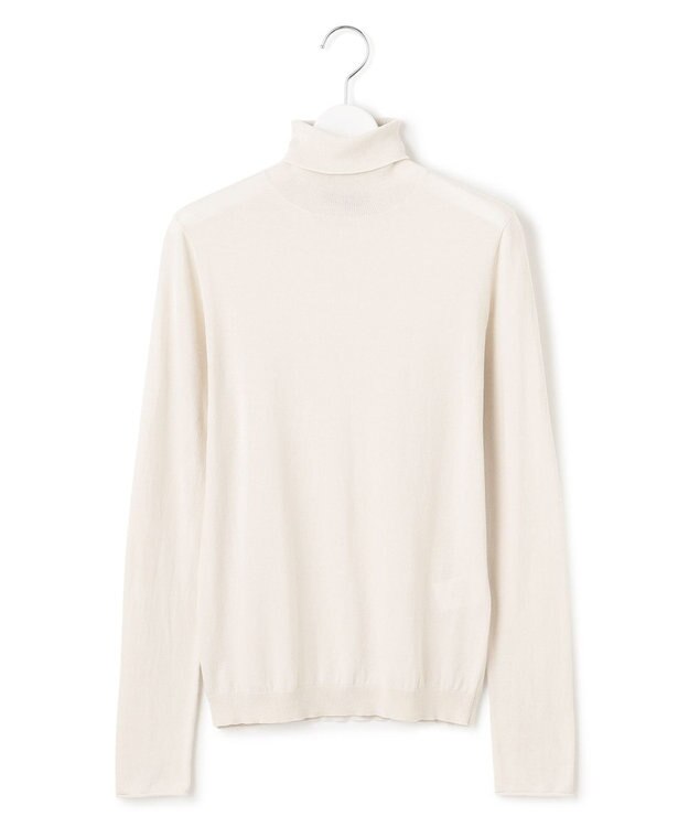 23区 S 【CLASSY.掲載/洗える】スムージーコットン タートルネック ニット ベージュ系