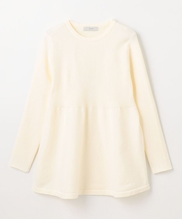 ANY L リブコンビペプラムニット オフ