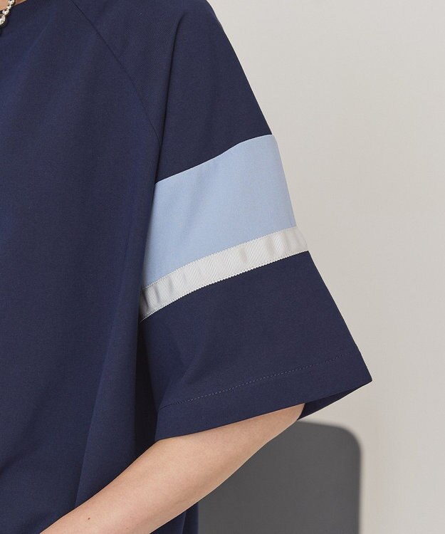 AMERICAN HOLIC 異素材ラインプルオーバー Navy