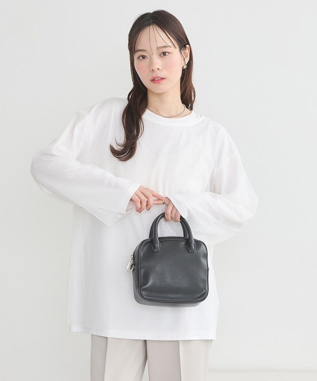 earth music&ecology ラインストーンチュールドッキングプルオーバー Ivory