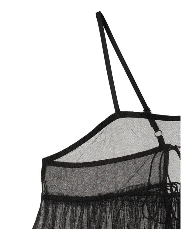 Green Parks リバーシブルチュールビスチェ Black