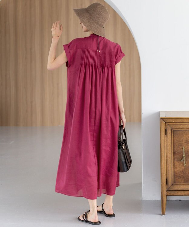 23区 【一部店舗限定/接触冷感/洗える】ラミータンブラー フレンチスリーブ ワンピース ローズ系