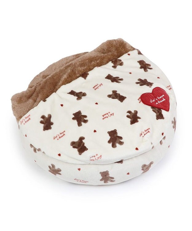 PET PARADISE ペットパラダイス 丸型寝袋 遠赤外線 《くまちゃん柄》 60cm くまちゃん柄