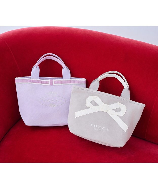 TOCCA 【選べる2種類のデザイン！】MEMORIES OF TOCCA CANVAS TOTE トートバッグ ライラック系