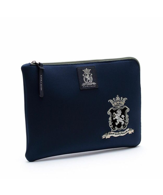 A.D.M.J. 【魔法の様に軽い】マジックライト/スパニッシュファブリックエンブレム刺しゅうフラットポーチ2セット(L/LL) マリノ