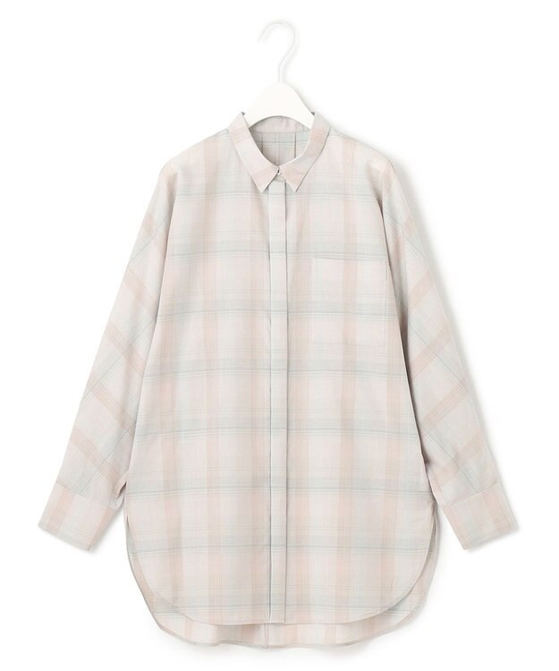 ICB 【洗える】シアーチェック シャツ トープ系