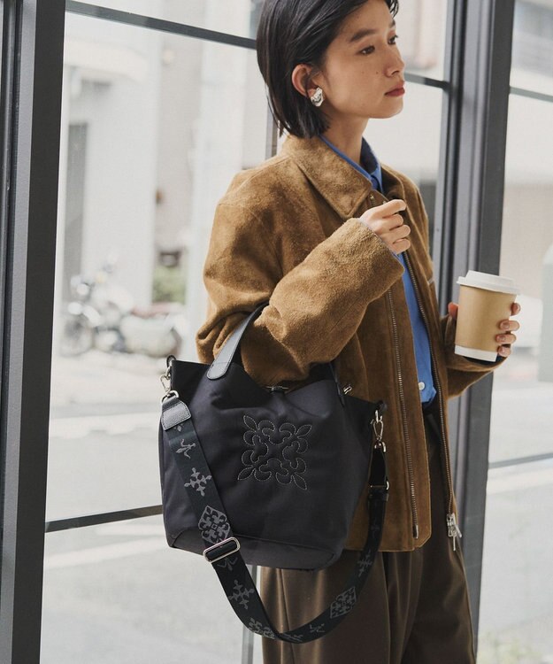 russet 《WEB限定》コーデュラナイロン2WAYミニトートバッグ(CE-1673-WEB) Black