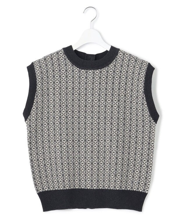 J.PRESS YORK STREET 【WOMEN】ANTI PILLING  JACQUARD ベスト グレー系5