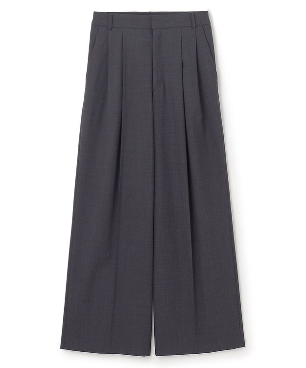 BEIGE， 【洗える】LAVAL / ワイドタックパンツ C.Gray