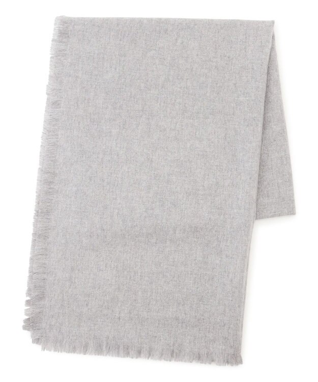 23区 ピュアカシミヤ フリンジ ストール ライトグレー系