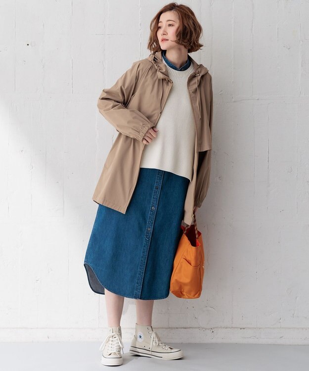 23区 【洗える/撥水加工】ナイロン2WAYストレッチ フーデットアウター ブラウン系