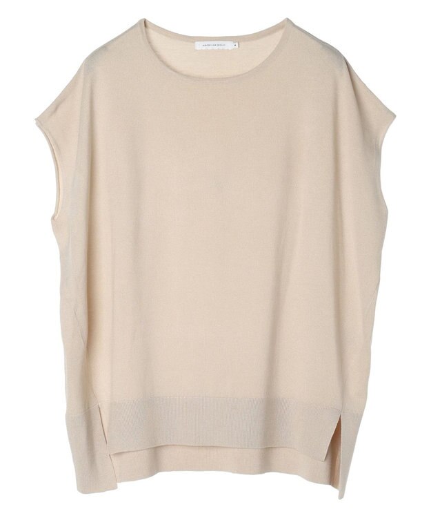 AMERICAN HOLIC 前振りニットフレンチスリーブプルオーバー Ivory
