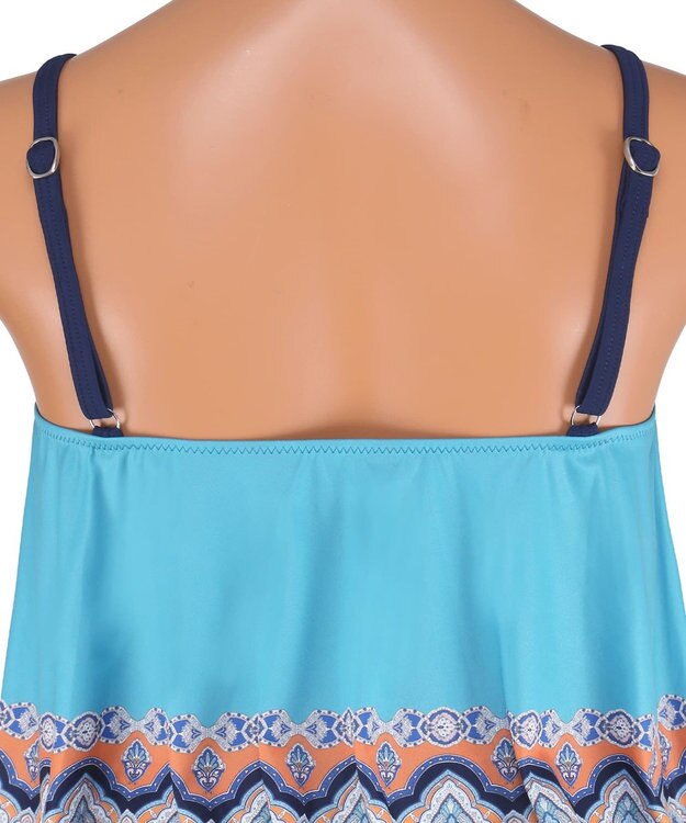 San-ai Resort（三愛水着楽園） ロングパンツセット水着　9M・11L　【Coral veil（コーラルヴェール）】 ブルー