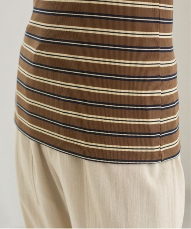 WEGO 【ANGIE VINTAGE】カップ付きマルチボーダータンク ブラウンボーダー