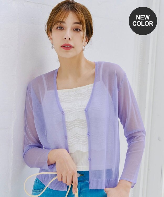 Tiaclasse 【洗える】シアーショートカーディガン