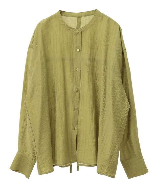 Green Parks バックシャンバンドカラーシャツ Green