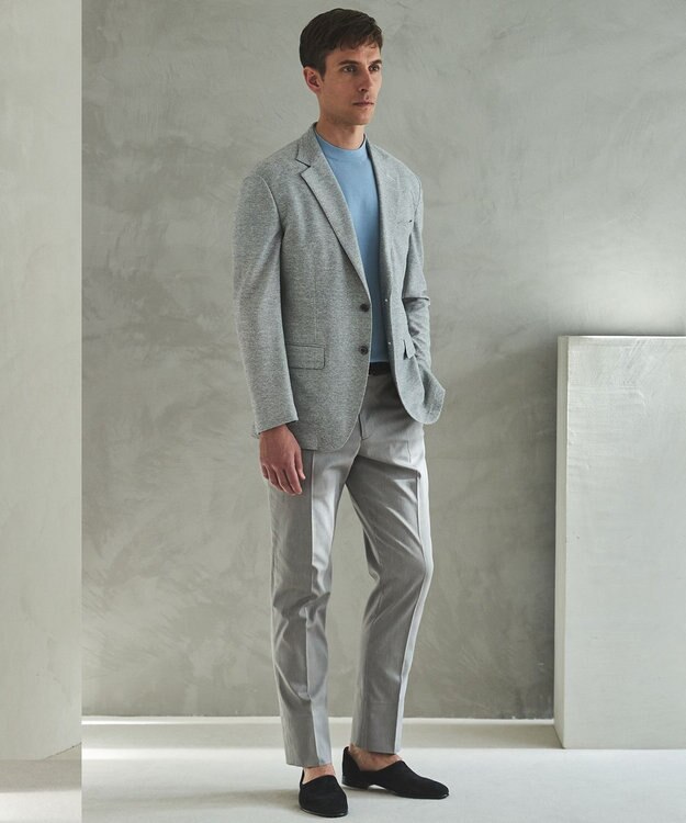 GOTAIRIKU 仕事で着られる綿パン【吸水速乾/ストレッチ/折り目加工】クールマックスコットンパンツ_ノータック（26年モデル） ライトグレー系