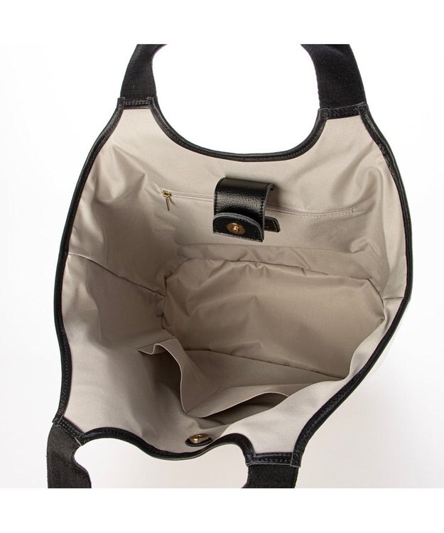 UNBILLION VERYコラボ ペルケ perche / キャンバス×牛革コンビトートバッグ ブラック