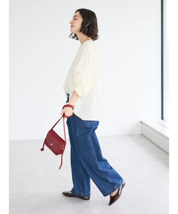 CRAFT STANDARD BOUTIQUE ピンタックホイップスリーブブラウス Ivory