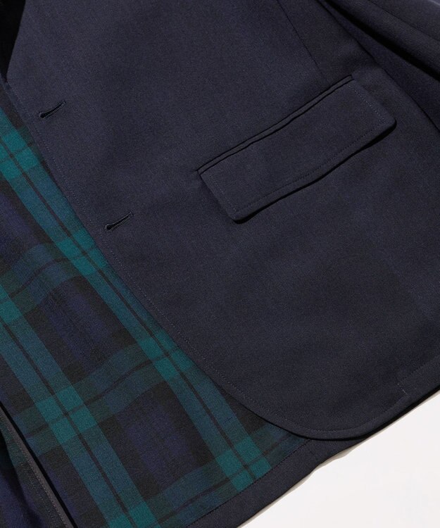 J.PRESS MEN 【SHACKET】ブラックウォッチ サマーダブルフェイス ジャケット ネイビー系