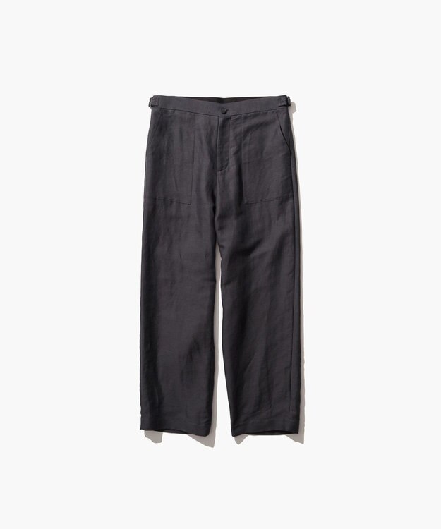 ATON COTTON HEMP SATIN | ベイカーパンツ - UNISEX CHARCOAL GRAY