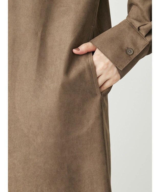 Green Parks マイクロピケシャツワンピース Camel