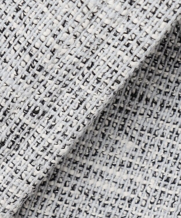 ANY SIS ミニライトボーダー ノーカラージャケット グレーシャンブレー