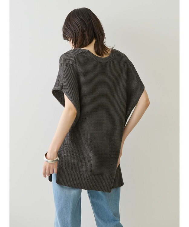 AMERICAN HOLIC リネンブレンドニットベスト Charcoal Gray